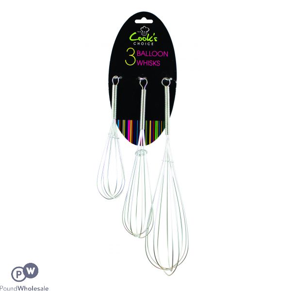 THE COOK'S CHOICE BALLOON EGG WHISKS 3PK