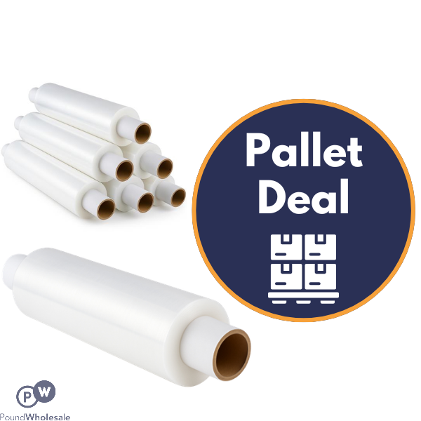 Clear 23 Microns Extended Core Pallet Wrap 400mm X 450m Pallet Deal