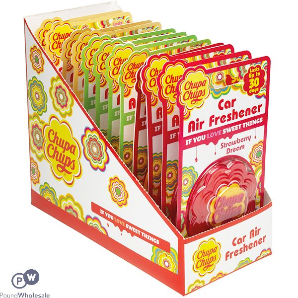 Chupa Chups Car Air Fresheners CDU Assorted Fragrances