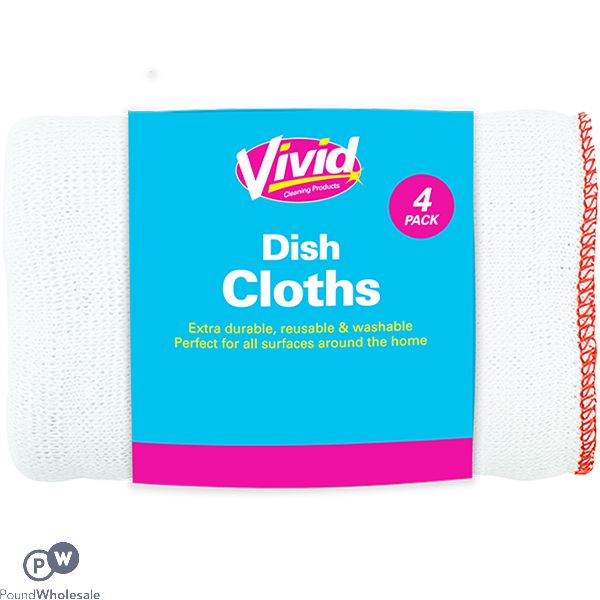 Vivid Dish Cloths 36cm X 26cm 4 Pack