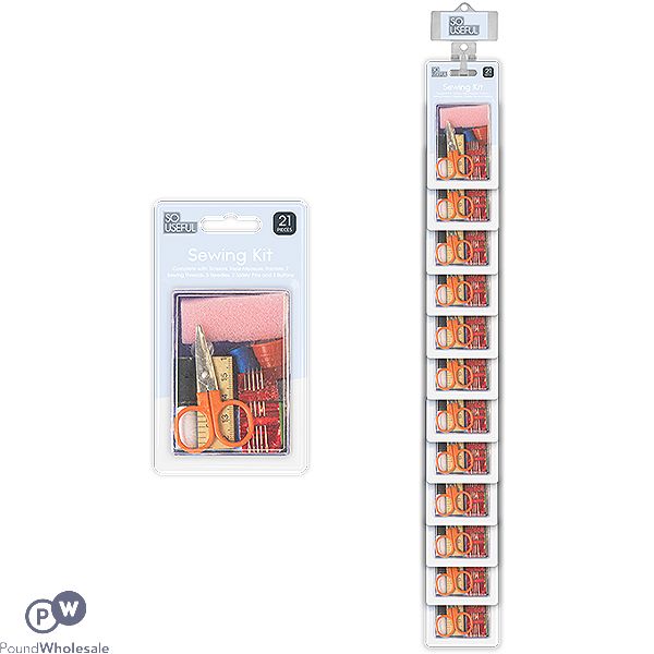 So Useful Sewing Kit 21pc Clip Strip