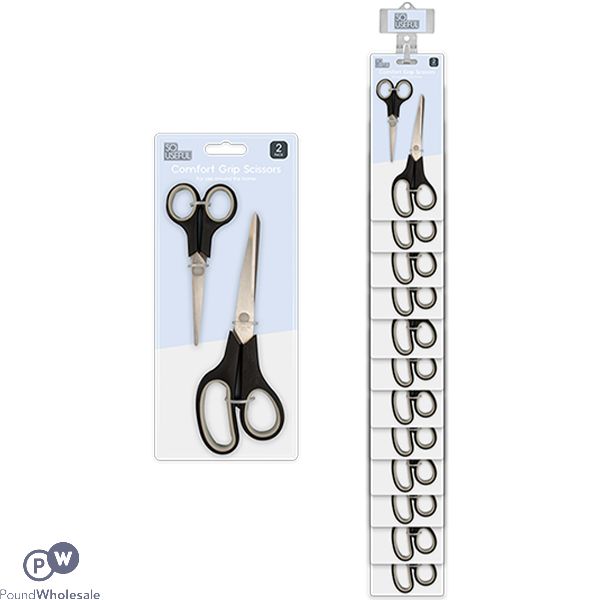 So Useful Comfort Grip Scissors 2 Pack Clip Strip