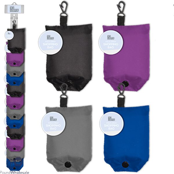 So Useful Fold Away Shopping Bag 48cm X 42cm Clip Strip Assorted Colours