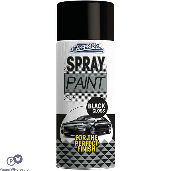 CAR PRIDE BLACK GLOSS SPRAY PAINT 400ML