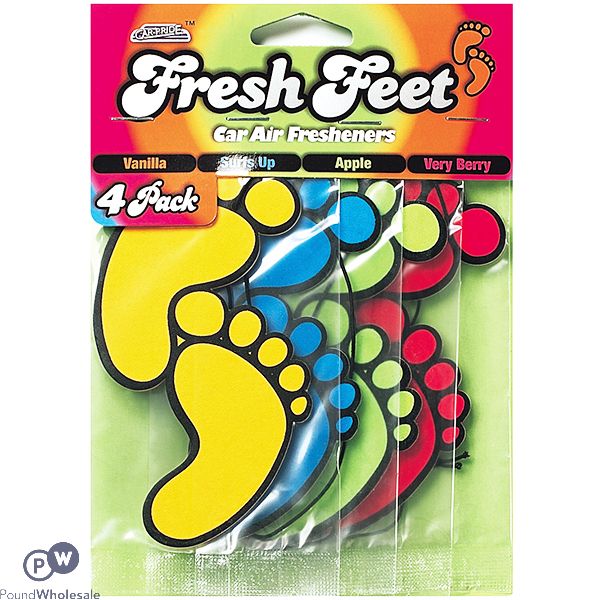 CAR PRIDE ASSORTED FRAGRANCE FRESH FEET CAR AIR FRESHENERS 4 PACK CDU