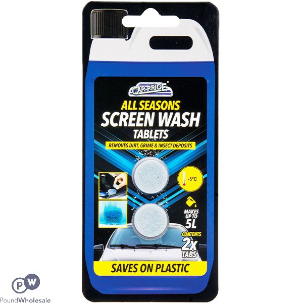 CAR PRIDE ALL SEASONS SCREEN WASH TABLETS 2PC