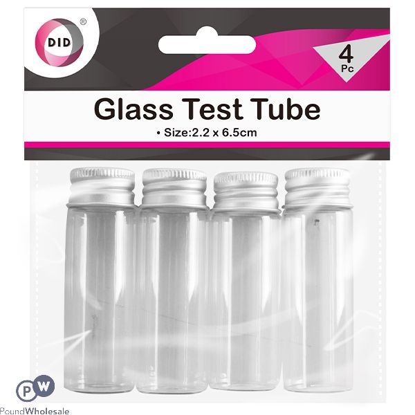 DID GLASS TEST TUBE 2.2 X 6.5CM 4 PACK