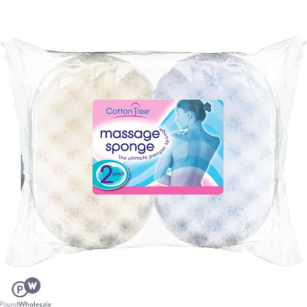 COTTON TREE ASSORTED COLOUR MASSAGE SPONGES 2 PACK