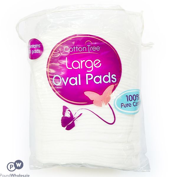 COTTON TREE 100% COTTON LARGE OVAL PADS 40 PACK