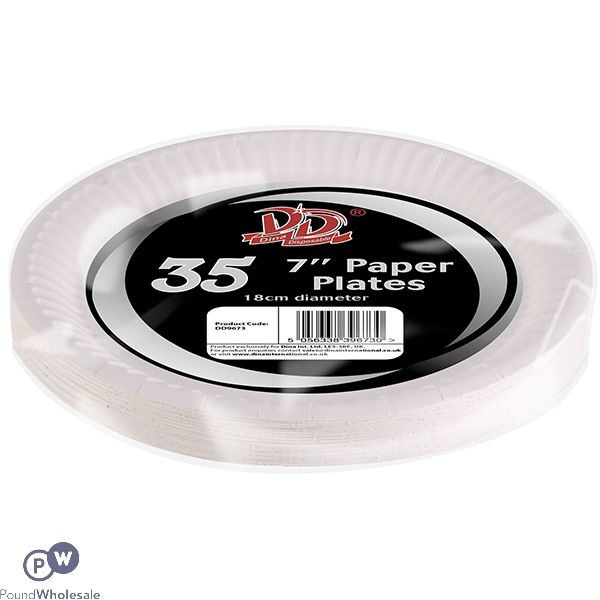 DELUXE DISPOSABLE 7" PAPER PLATES 35 PACK