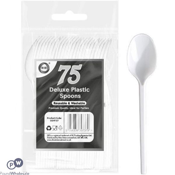 Did Deluxe White Reusable Plastic Spoons 75 Pack