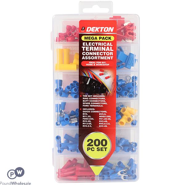 Dekton Electrical Terminal Connector Assortment Mega Pack 200pc