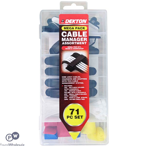 Dekton Cable Manager Assortment Mega Pack 71pc