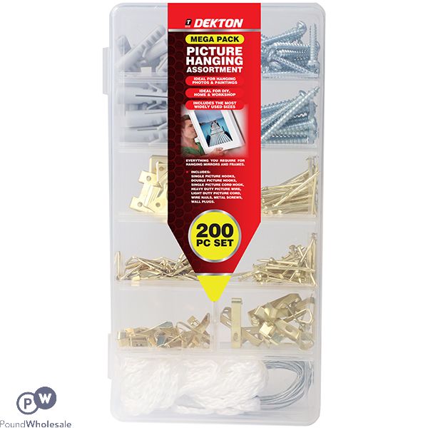 Dekton Picture Hanging Assortment Mega Pack 200pc