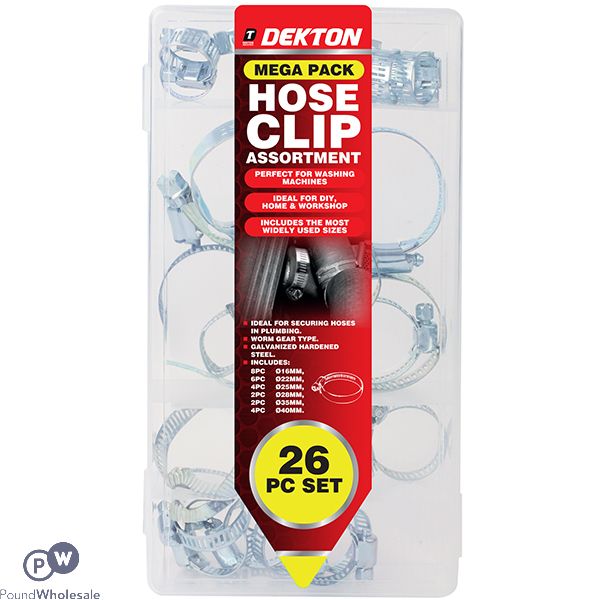 Dekton Hose Clip Assortment Mega Pack 26pc