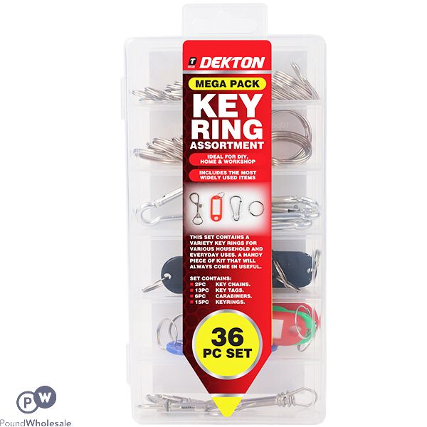 Dekton Key Ring Assortment Mega Pack 36pc