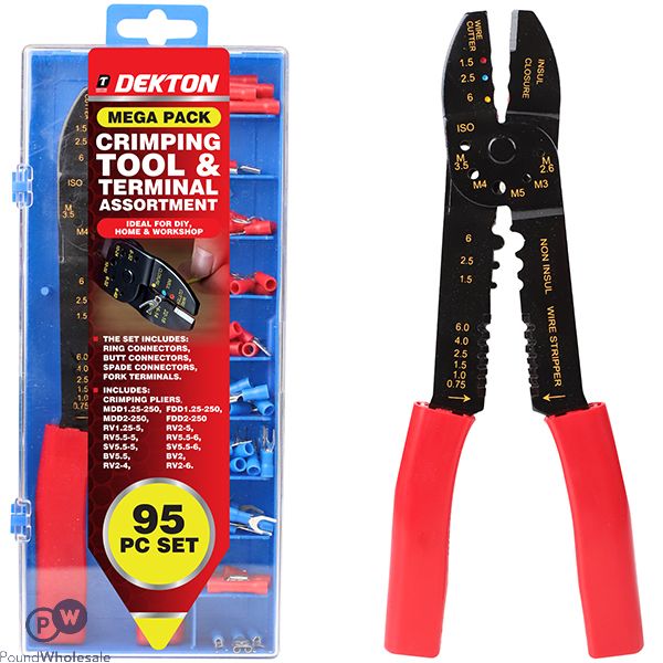 Dekton Crimping Tool & Terminal Assortment Mega Pack 95pc