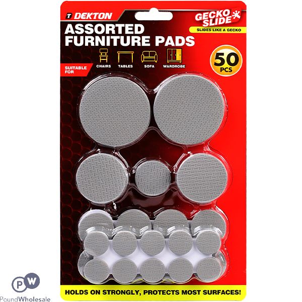 Dekton Gecko Slide Assorted Furniture Pads 50 Pack