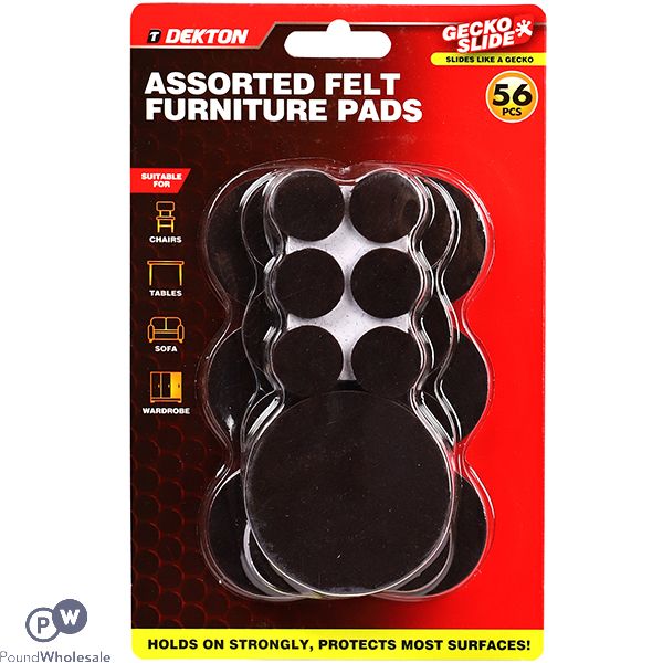 Dekton Gecko Slide Assorted Felt Furniture Pads 56pc