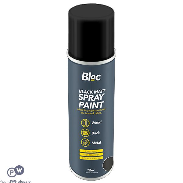 Bloc Matt Black Spray Paint 250ml