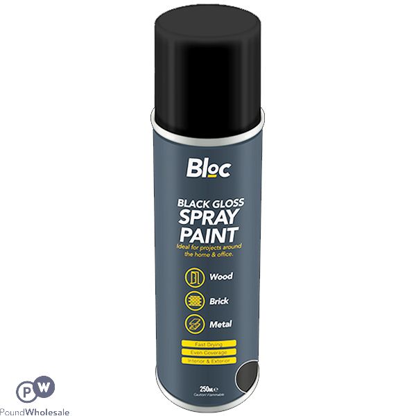 Bloc Black Gloss Spray Paint 250ml