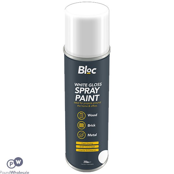 Bloc White Gloss Spray Paint 250ml