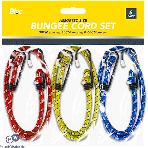 Bloc Assorted Bungee Cord Set 6 Pack