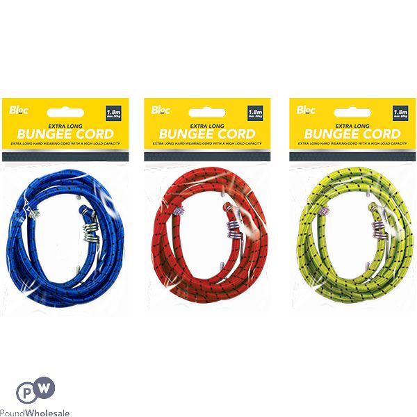 Bloc 30kg Extra Long Bungee Cord 1.8m Assorted Colours
