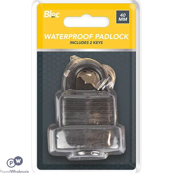 Bloc Waterproof Padlock With 2 Keys 40mm