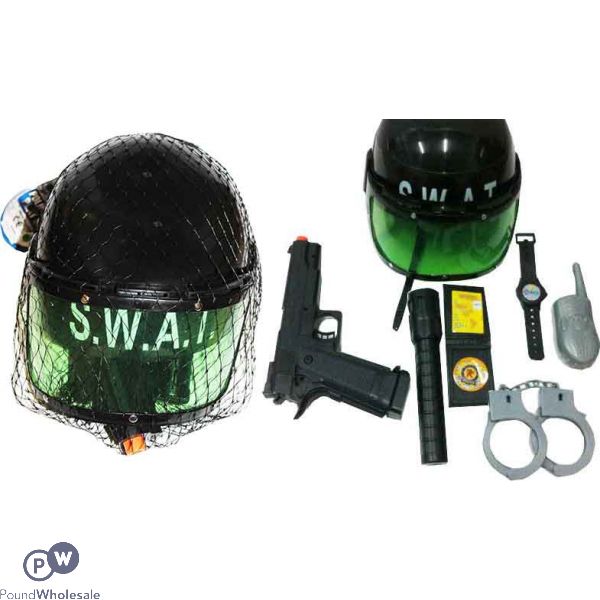Swat Team Helmet With Visor Gun Play Set (approx 30cm X 20cm)