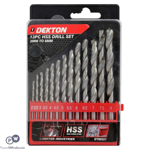 DEKTON HSS DRILL SET 2MM TO 8MM