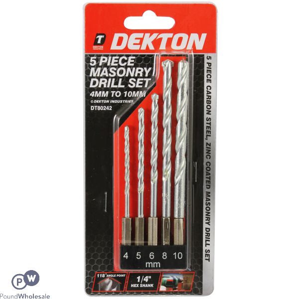 DEKTON 1/4" MASONRY DRILL SET 4-10mm