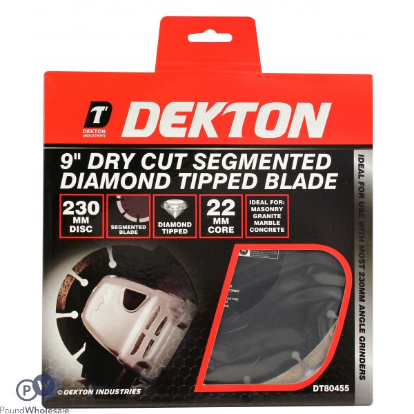 DEKTON DRY CUT SEGMENTED DIAMOND TIPPED BLADE 9"