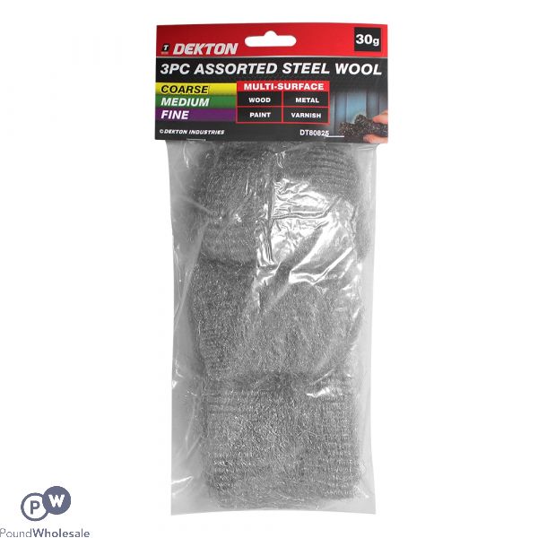 Dekton 30g 3 Piece Assorted Steel Wool