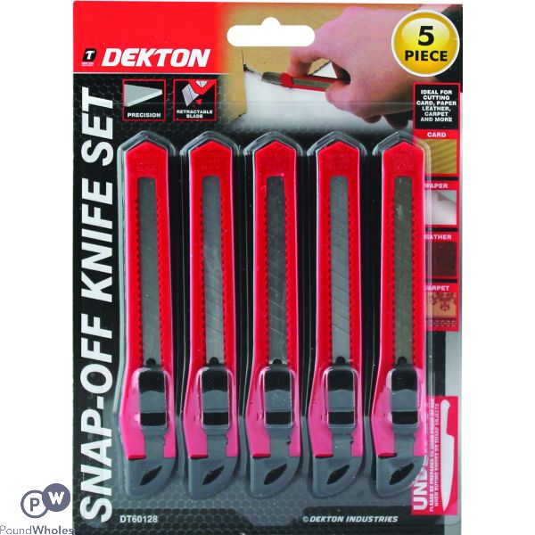 Dekton 5 Piece Snap-off Knife Set Small