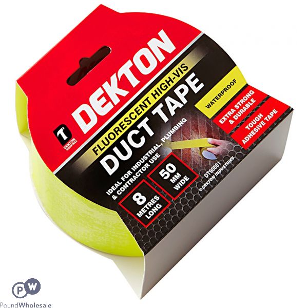 Dekton Fluorescent High-Vis Duct Tape 50mm X 8m