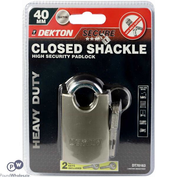 Dekton 40mm Closed Shackle High Security Padlock