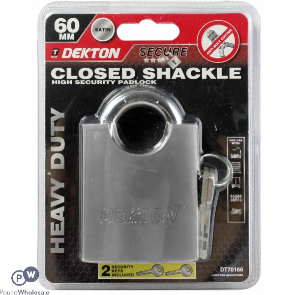 Dekton 60mm Closed Shackle High Security Padlock