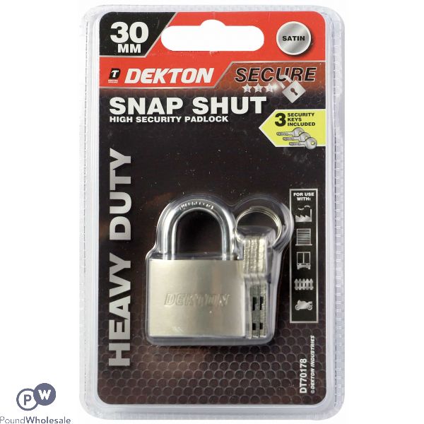 DEKTON SNAP SHUT HIGH SECURITY PADLOCK 30MM