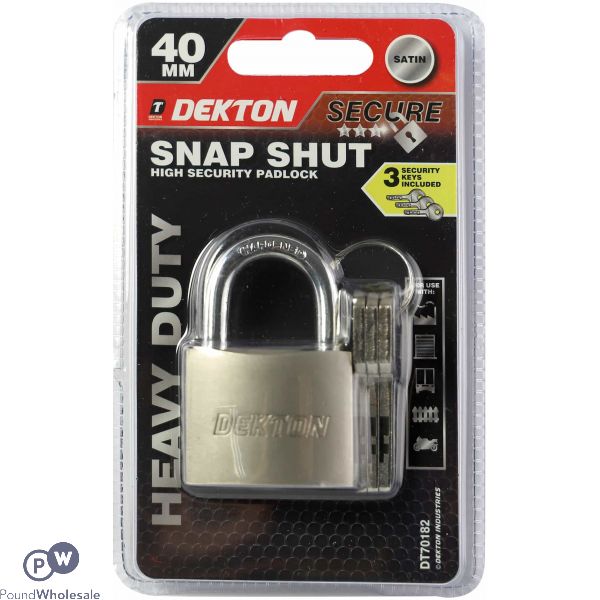 Dekton Snap Shut High Security Padlock 40mm