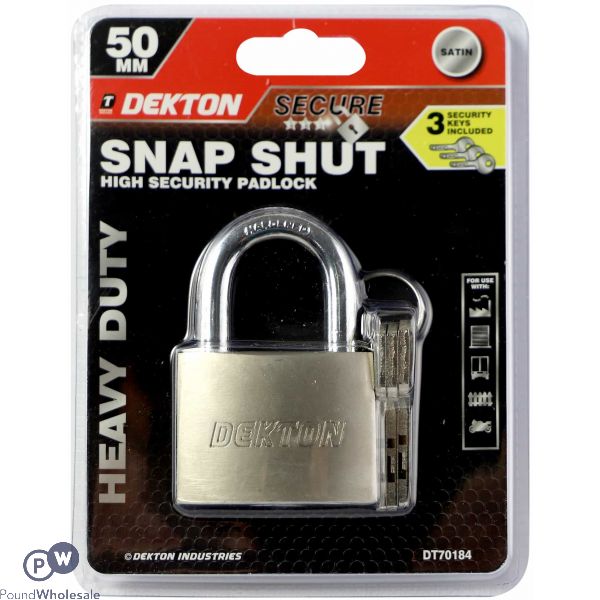 DEKTON SNAP SHUT HIGH SECURITY PADLOCK 50MM