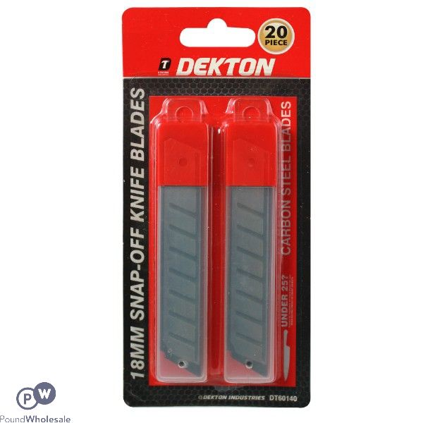 Dekton Snap-off Knife Blades 18mm 20pc