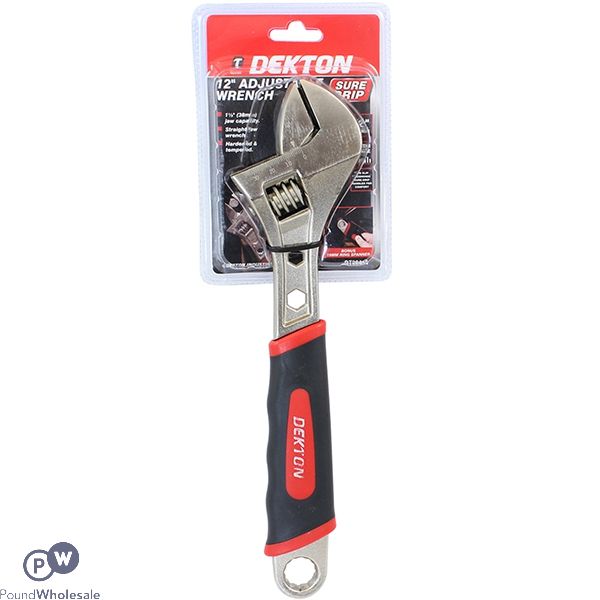 DEKTON SURE GRIP ADJUSTABLE WRENCH 12"