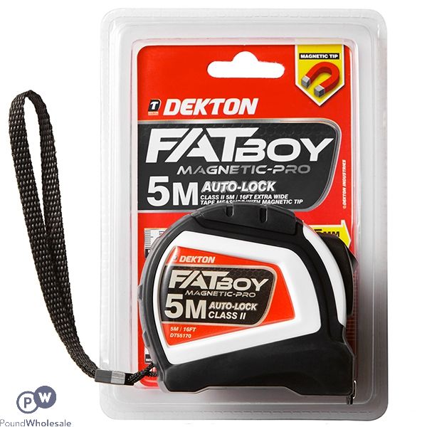 DEKTON FATBOY MAGNETIC-PRO AUTO LOCK TAPE MEASURE 5M