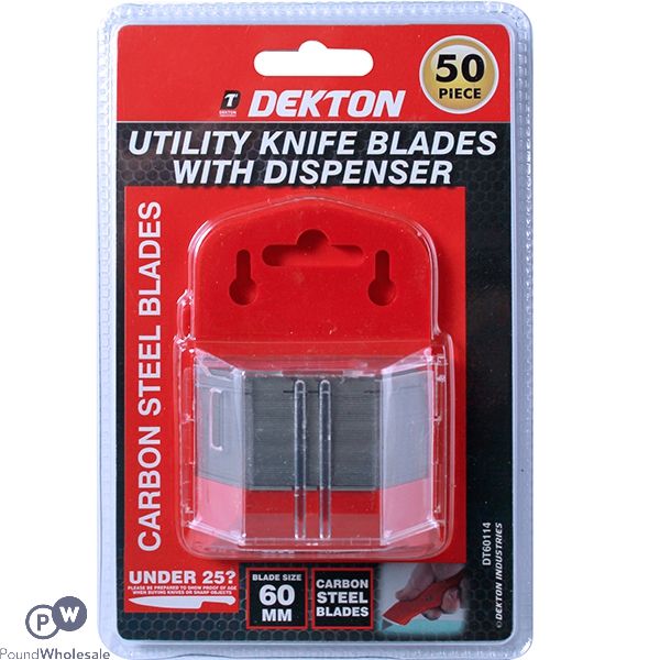 Dekton Utility Knife Blades 60mm With Dispenser 50pc