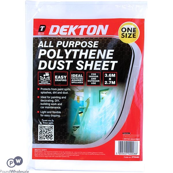 Dekton All Purpose Polythene Dust Sheet 3.6m X 2.7m