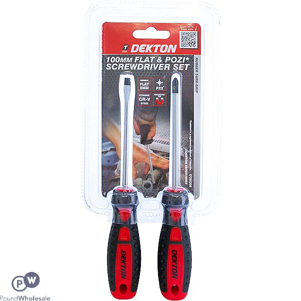 Dekton Flat & Pozi* Cr-v 100mm Screwdriver Set