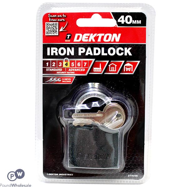 DEKTON 40MM IRON PADLOCK WITH 3 KEYS