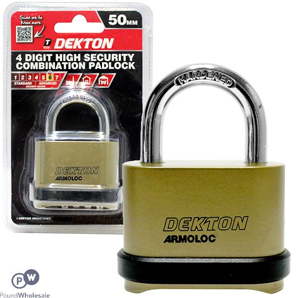 Dekton 4 Digit High Security Combination Padlock 50mm