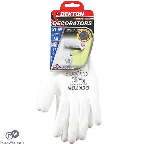 DEKTON PU-COATED DECORATORS WORK GLOVES 10/XL